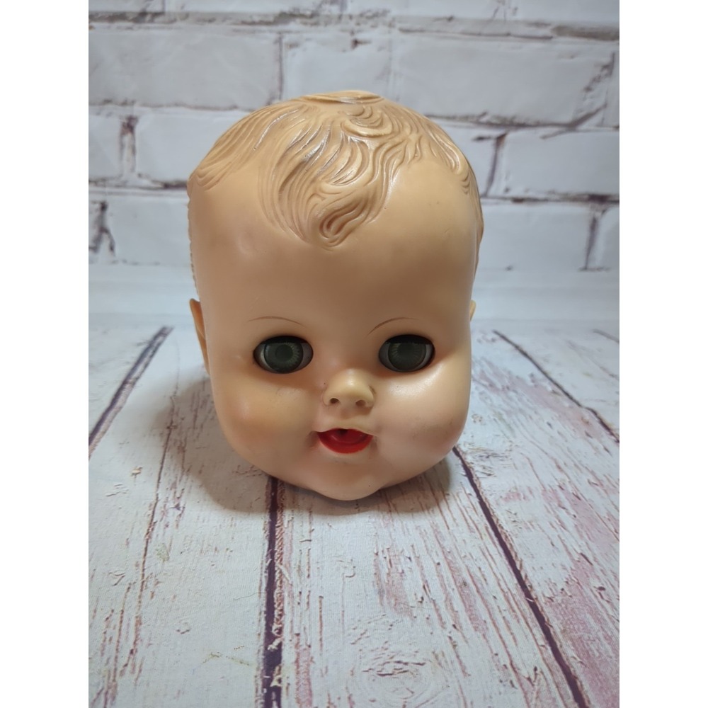 Vintage Molded Hair Doll Head Only Sleepy Eyes